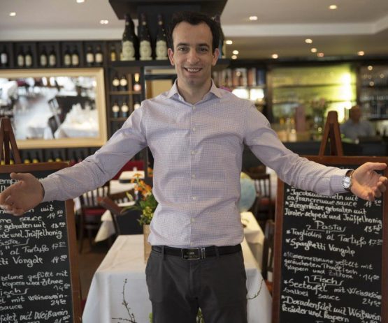 Chef Alessandro Brunello in the restaurant